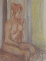 Waiting / Pastel on paper 20x18 